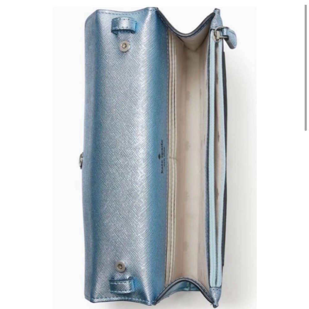 👜NWT Kate Spade Tinsel Flap Crossbody, retail $279, blue sparkle💙 - Picture 6 of 6